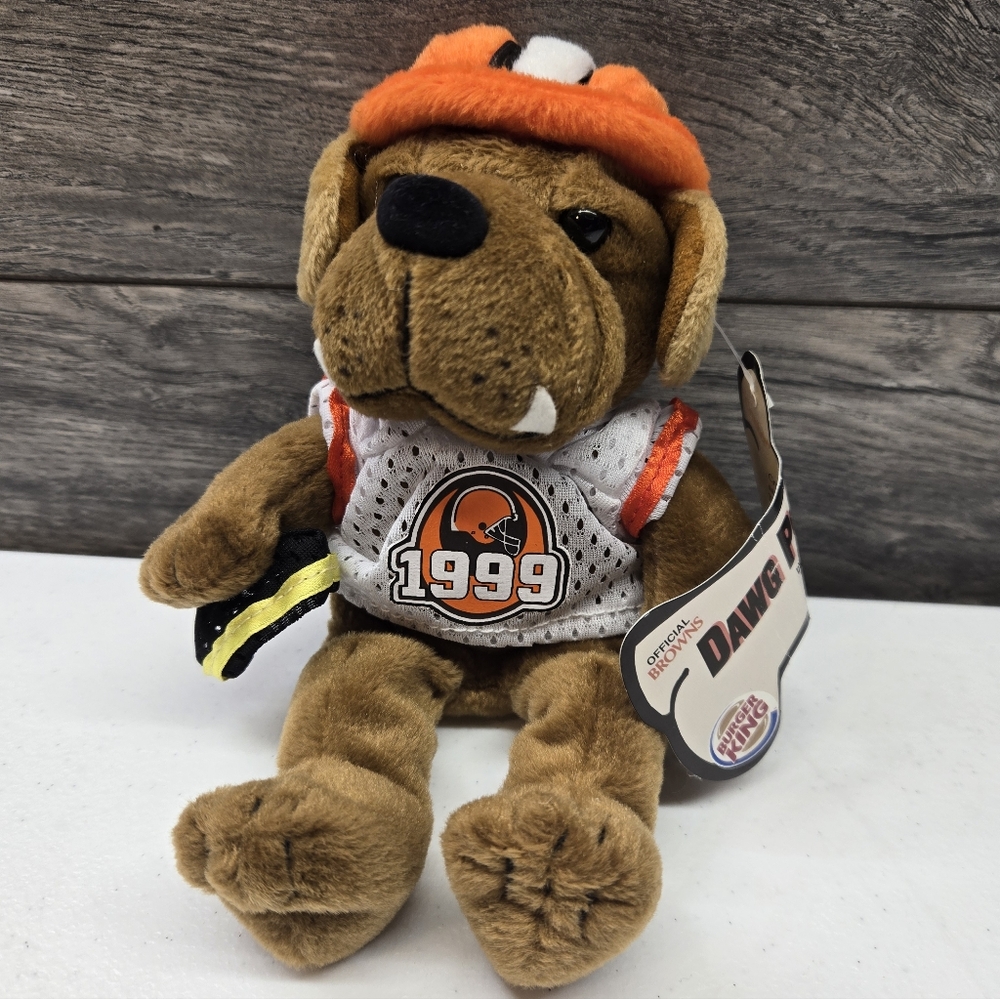 Cleveland Browns Burger King‎ Dawg Pound Plush Dog 1999 TD By Cool Beans